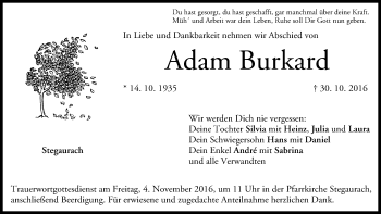 Anzeige von Adam Burkard von MGO