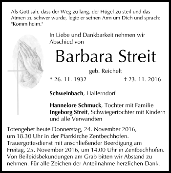 Anzeige von Barbara Streit von MGO
