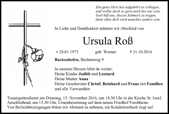 Anzeige von Ursula Roß von MGO