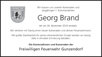 Anzeige von Georg Brand von MGO