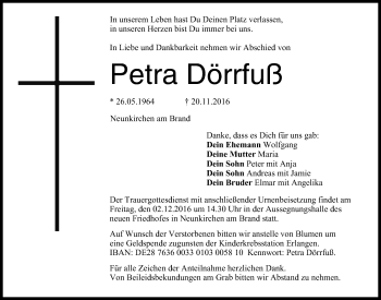 Anzeige von Petra Dörrfuß von MGO