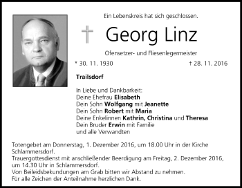 Anzeige von Georg Linz von MGO