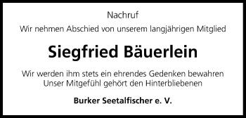 Anzeige von Siegfried Bäuerlein von MGO