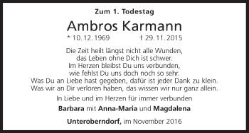 Anzeige von Ambros Karmann von MGO