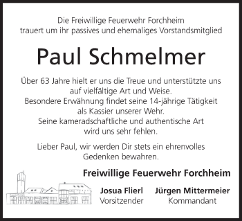 Anzeige von Paul Schmelmer von MGO