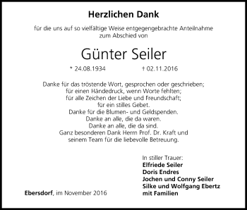 Anzeige von Günter Seiler von MGO