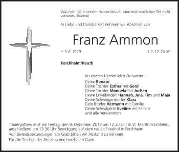 Anzeige von Franz Ammon von MGO