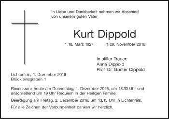 Anzeige von Kurt Dippold von MGO
