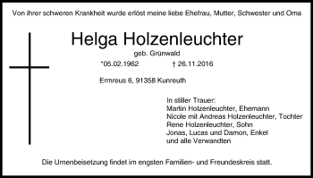 Anzeige von Helga Holzenleuchter von MGO