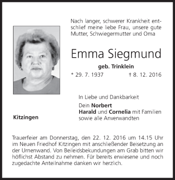 Anzeige von Emma Siegmund von MGO