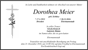Anzeige von Dorothea Meier von MGO