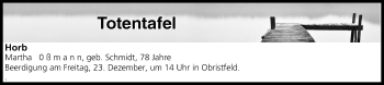 Anzeige von Totentafel vom 23.12.2016 von MGO