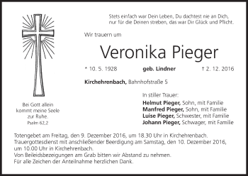 Anzeige von Veronika Pieger von MGO