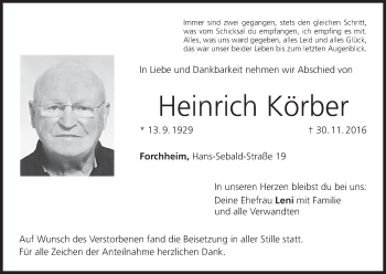 Anzeige von Heinrich Körber von MGO