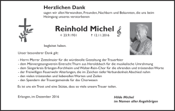 Anzeige von Reinhold Michel von MGO