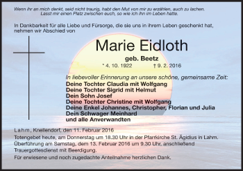 Anzeige von Marie Eidloth von MGO
