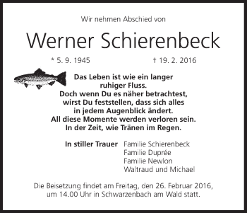 Anzeige von Werner Schierenbeck von MGO