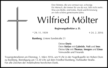 Anzeige von Wilfried Mölter von MGO