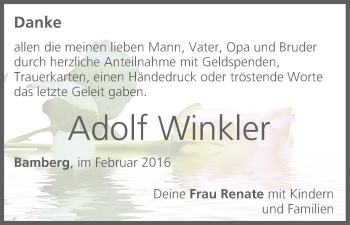 Anzeige von Adolf Winkler von MGO