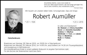 Anzeige von Robert Aumüller von MGO