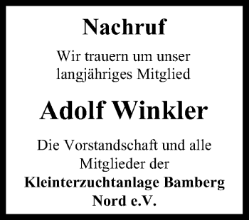 Anzeige von Adolf Winkler von MGO