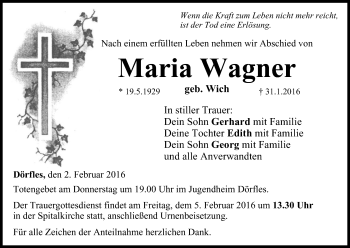 Anzeige von Maria Wagner von MGO