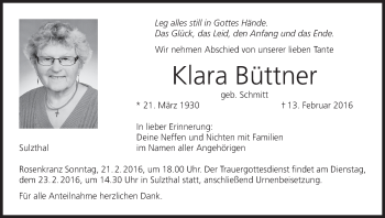 Anzeige von Klara Büttner von MGO