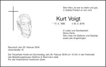 Anzeige von Kurt Voigt von MGO
