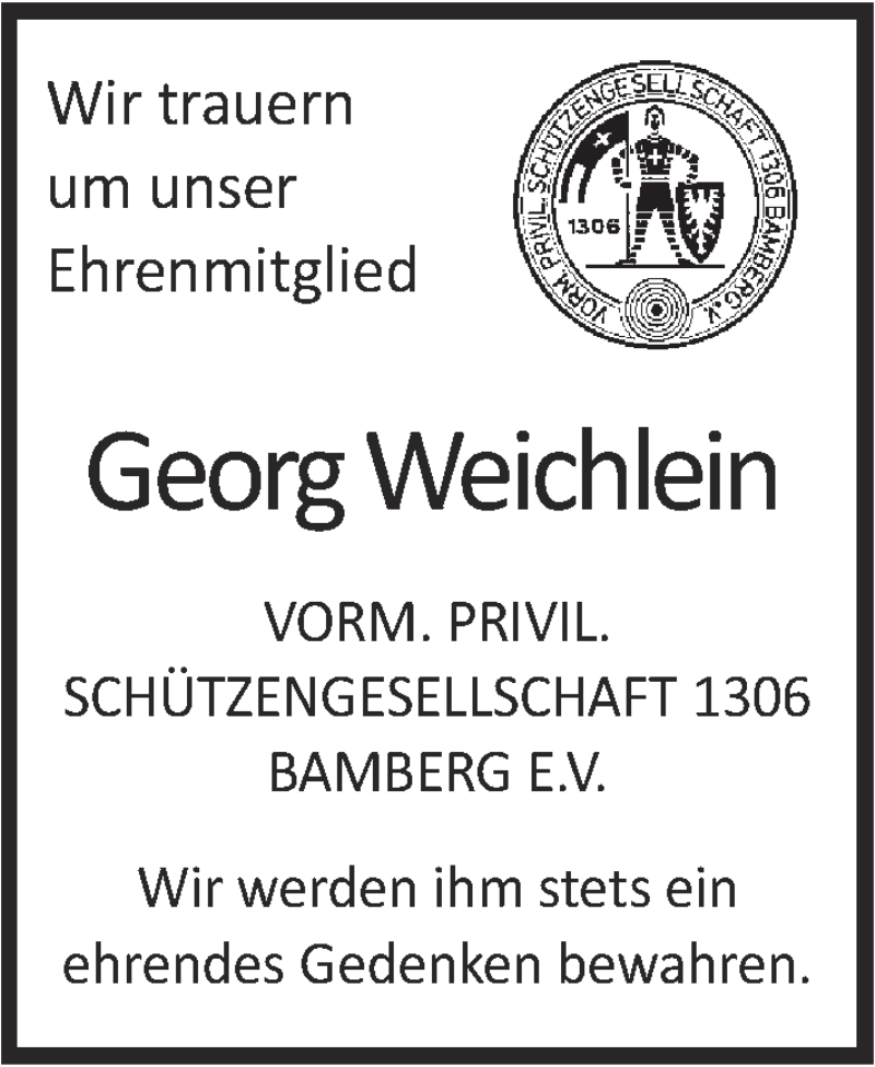  Traueranzeige für Georg Weichlein vom 24.02.2016 aus MGO