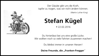 Anzeige von Stefan Kügel von MGO