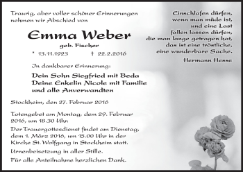 Anzeige von Emma Weber von MGO