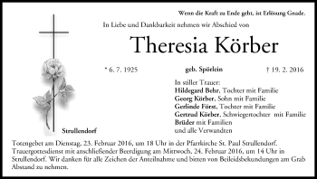 Anzeige von Theresia Körber von MGO