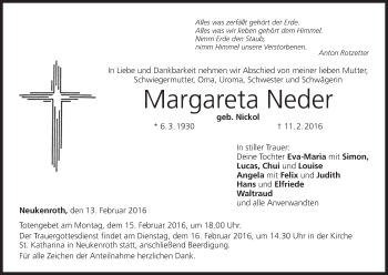 Anzeige von Margareta Neder von MGO