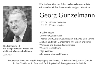 Anzeige von Georg Gunzelmann von MGO