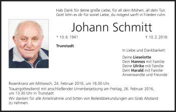 Anzeige von Johann Schmitt von MGO