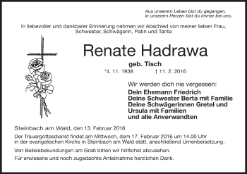 Anzeige von Renate Hadrawa von MGO