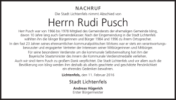 Anzeige von Rudi Pusch von MGO