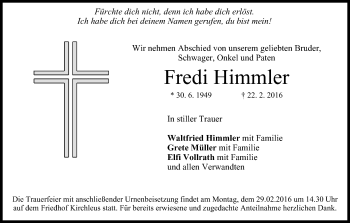 Anzeige von Fredi Himmler von MGO