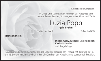 Anzeige von Luzia Po von MGO