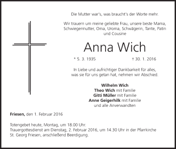 Anzeige von Anna Wich von MGO