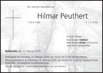Anzeige von Hilmar Peuthert von MGO