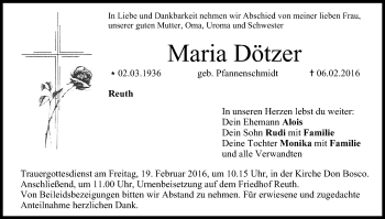 Anzeige von Maria Dötzer von MGO