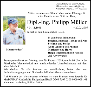 Anzeige von Philipp Müller von MGO