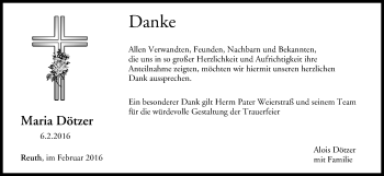 Anzeige von Maria Dötzer von MGO