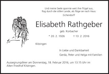 Anzeige von Elisabeth Rathgeber von MGO