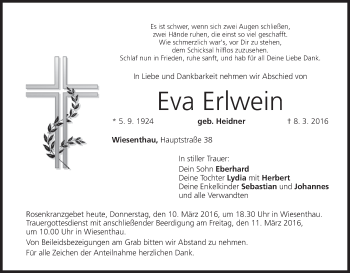 Anzeige von Eva Erlwein von MGO
