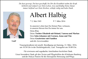 Anzeige von Albert Halbig von MGO