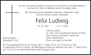 Anzeige von Felix Ludwig von MGO