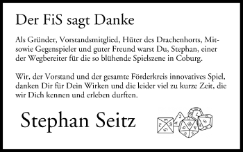 Anzeige von Stephan Seitz von MGO