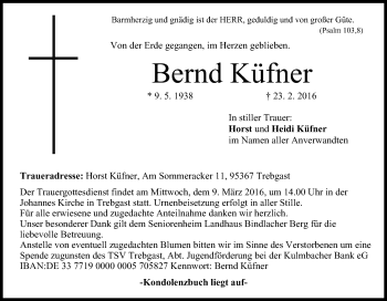 Anzeige von Bernd Küfner von MGO